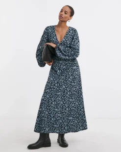 Textured Jersey Front Seam Maxi Dress