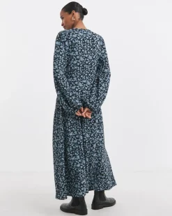 Textured Jersey Front Seam Maxi Dress