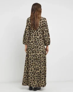 Textured Jersey Keyhole Maxi Dress