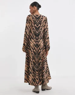 Textured Jersey Seam Front Maxi Dress