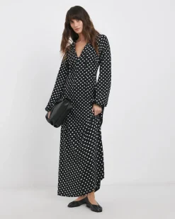 Textured Jersey Tie Detail Maxi Dress