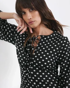 Textured Jersey Tie Detail Maxi Dress