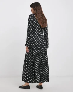 Textured Jersey Tie Detail Maxi Dress