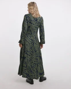 Textured Jersey Tie Detail Maxi Dress