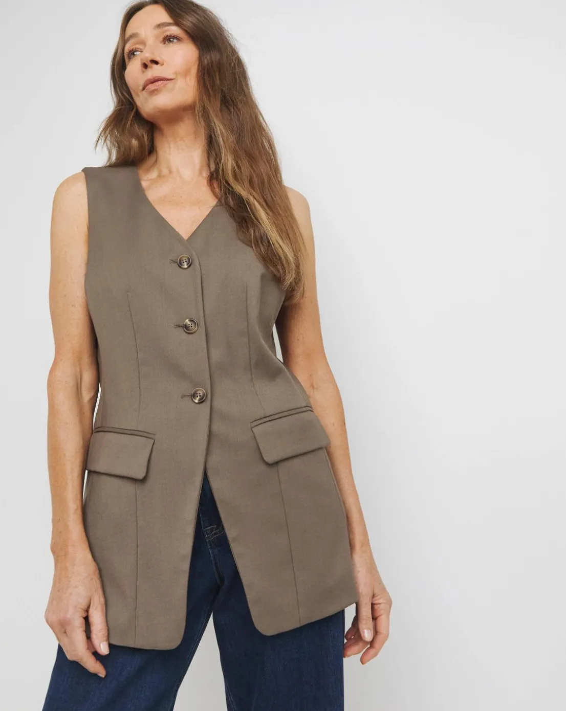 Textured Longline Waistcoat