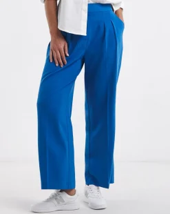 Textured Pleated Wide Leg Trousers