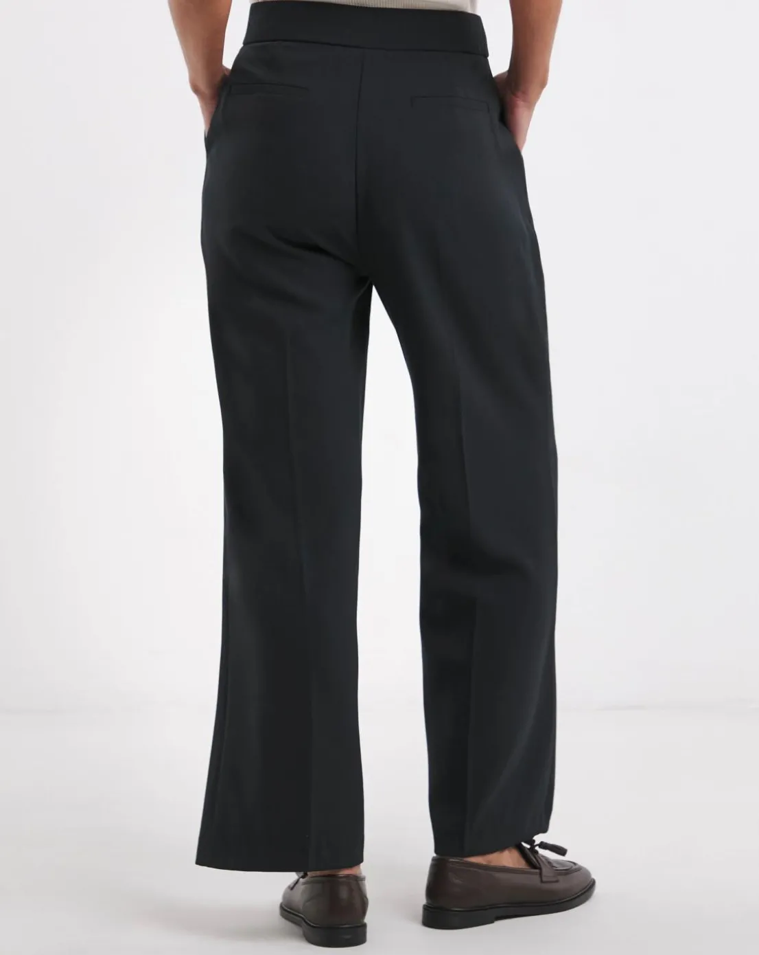 Textured Pleated Wide Leg Trousers