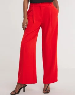 Textured Pleated Wide Leg Trousers