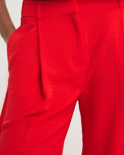 Textured Pleated Wide Leg Trousers