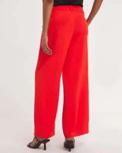 Textured Pleated Wide Leg Trousers