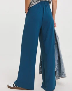 Textured Wide Leg Belted Trouser