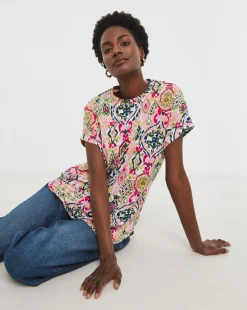 The Longline Short Sleeve Curved Hem Top