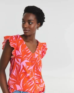 The Ruffle Vest Printed