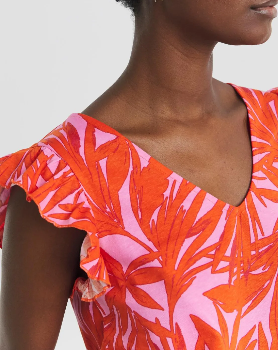 The Ruffle Vest Printed