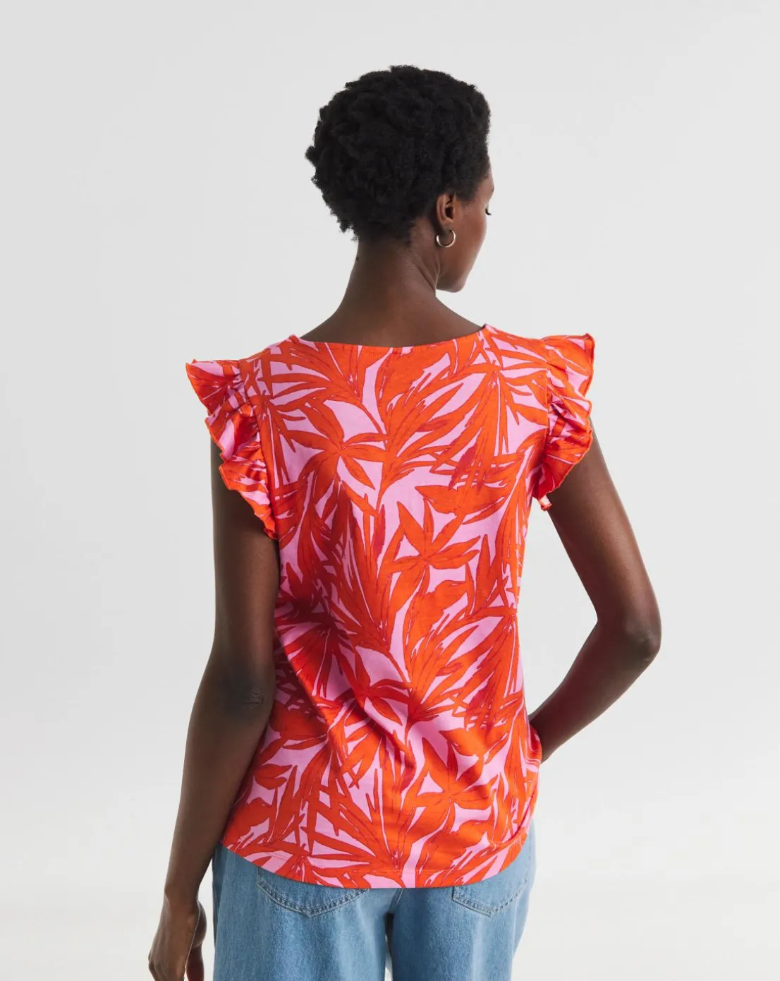 The Ruffle Vest Printed