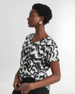 The V Neck Printed T-Shirt