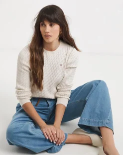 Tommy Hilfiger Cable Knit Crew Long Sleeve Sweater