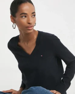 Tommy Hilfiger Jersey Stitch V Neck Sweater