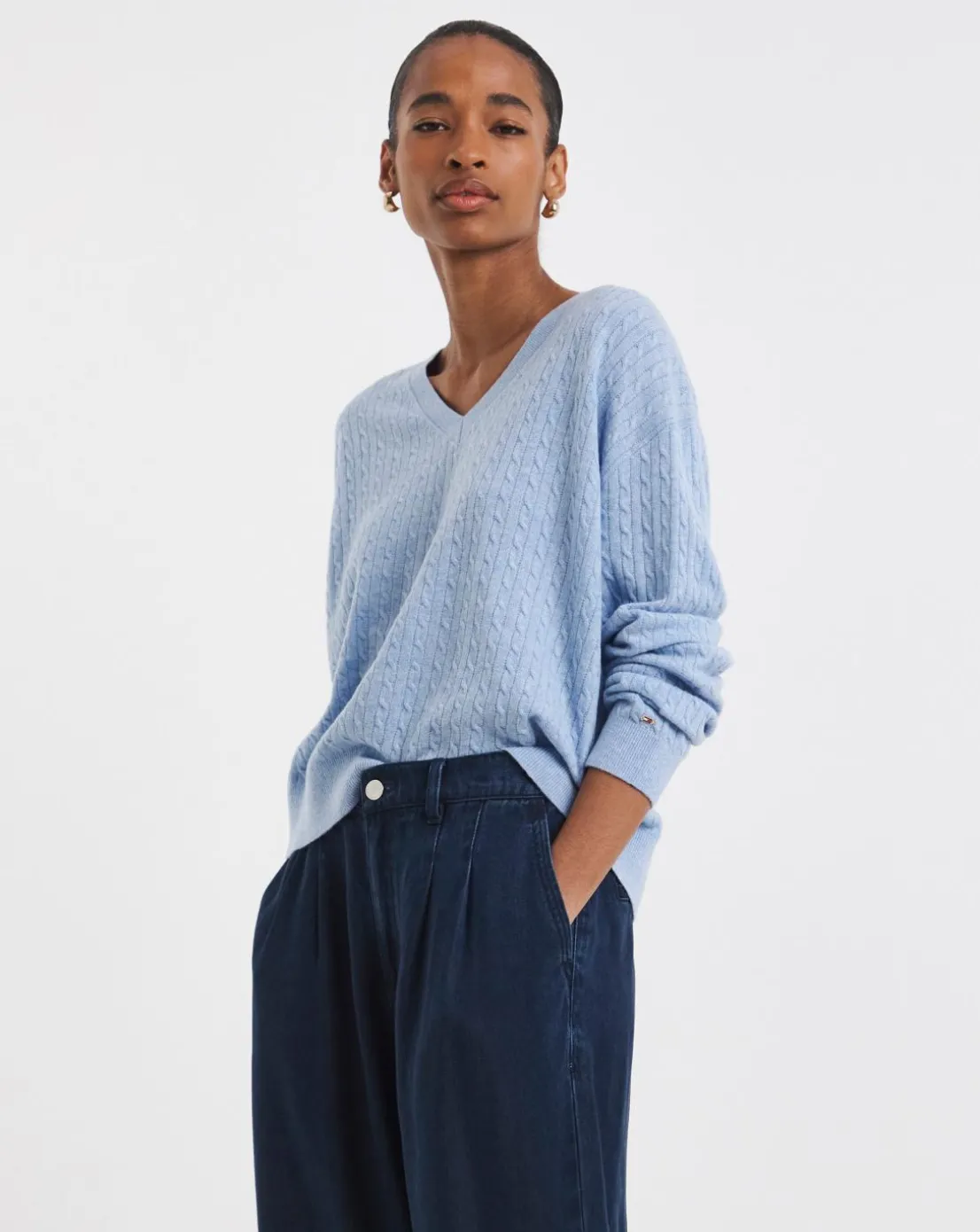 Tommy Hilfiger Mini Cables LS V-neck Sweater