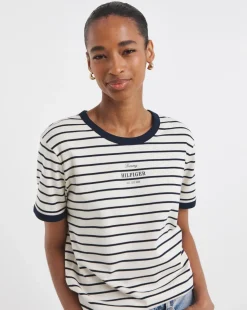Tommy Hilfiger Monotype Stripe Crew Neck Short Sleeve Tee
