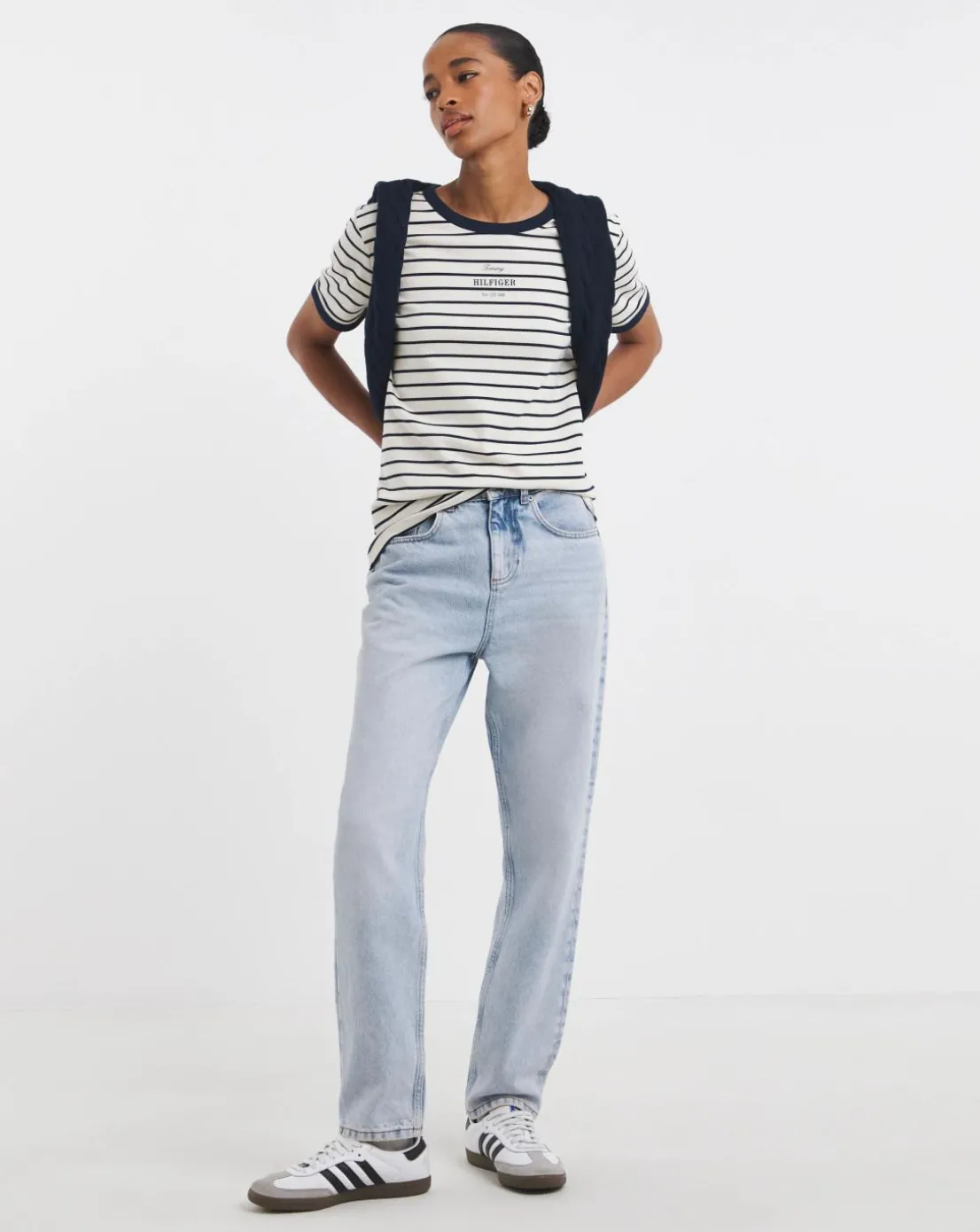 Tommy Hilfiger Monotype Stripe Crew Neck Short Sleeve Tee