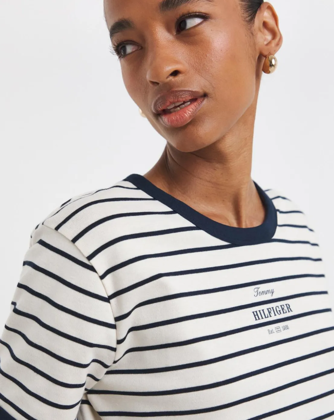 Tommy Hilfiger Monotype Stripe Crew Neck Short Sleeve Tee