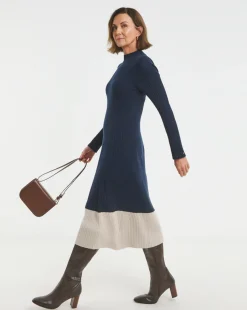 Tommy Hilfiger Wool Cash Colourblock Sweater Dress