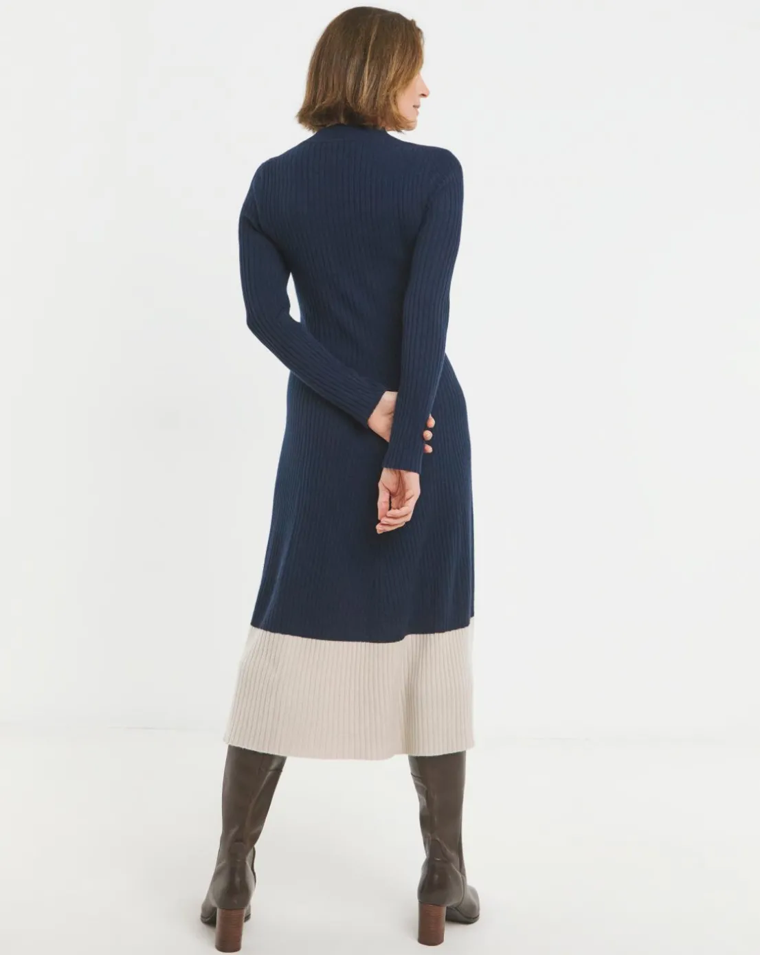 Tommy Hilfiger Wool Cash Colourblock Sweater Dress