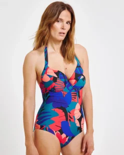 Tropical Padded Underwired Plunge Swimsuit