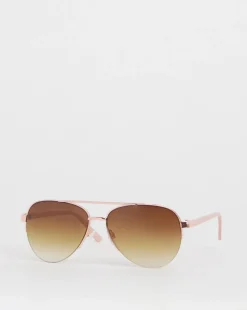 Valentina Rose Gold Aviator Sunglasses