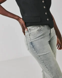 Vintage Wash Straight Leg Jeans