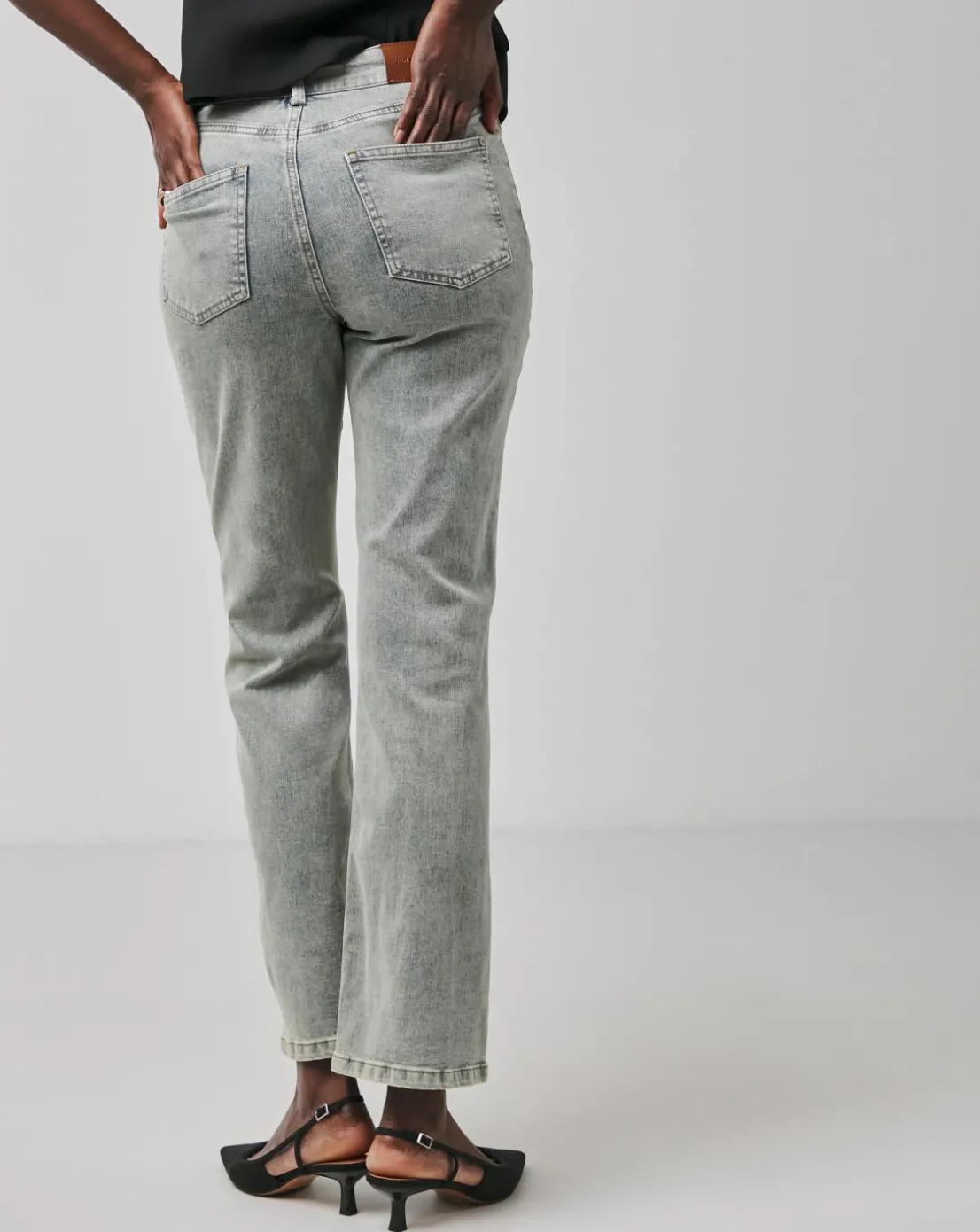 Vintage Wash Straight Leg Jeans
