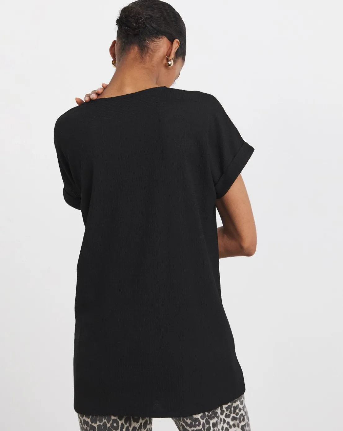 V-neck Zip Front Longline Top