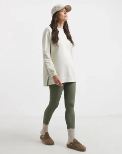 Warm Grey Seam Detail Longline Sweatshirt