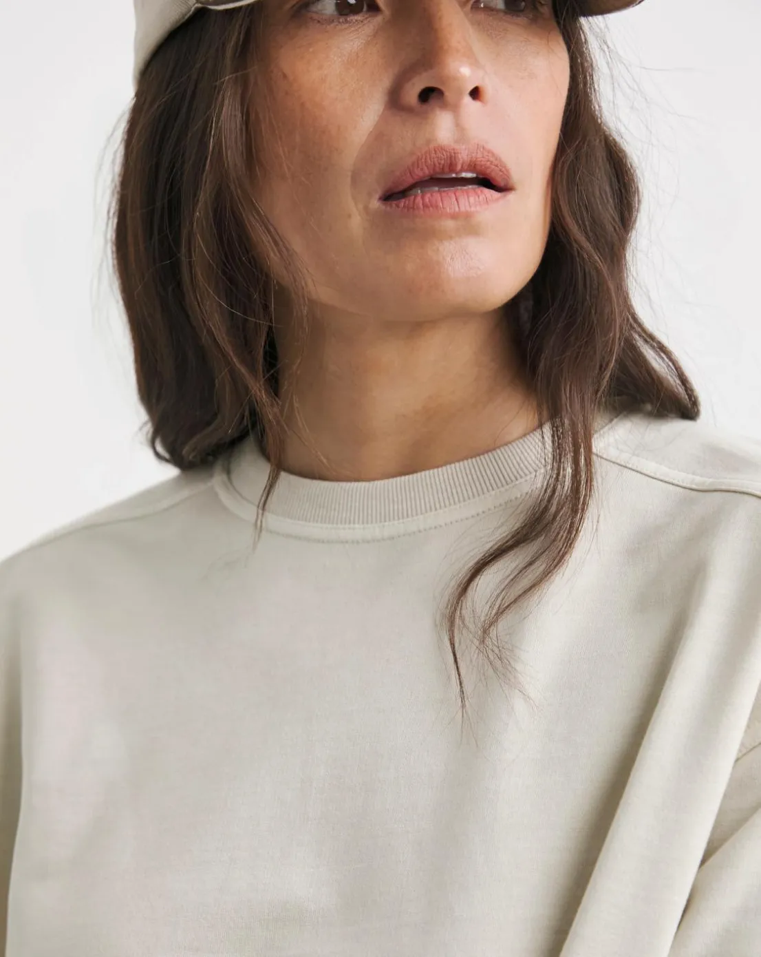 Warm Grey Seam Detail Longline Sweatshirt