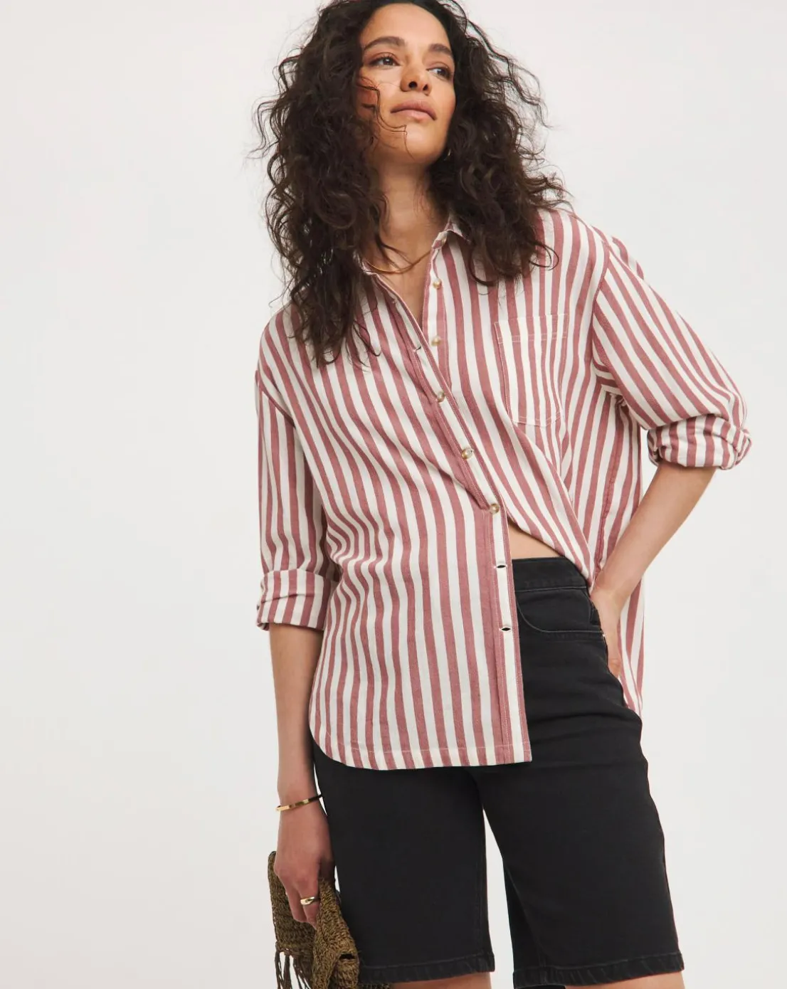 Washed Black Bermuda Denim Shorts