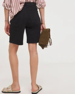 Washed Black Bermuda Denim Shorts