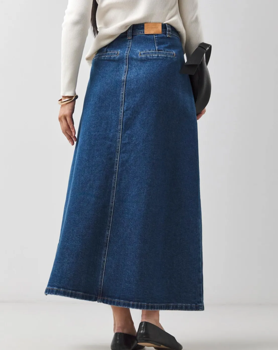 Washed Blue Pocket Front Skirt