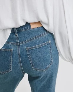 Washed Blue Straight Leg Jeans