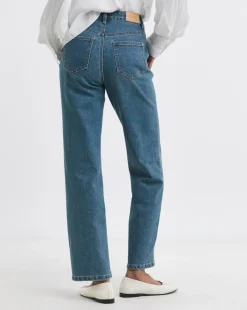 Washed Blue Straight Leg Jeans