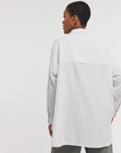 Washed Stripe Cotton Mix Long Sleeved Shirt