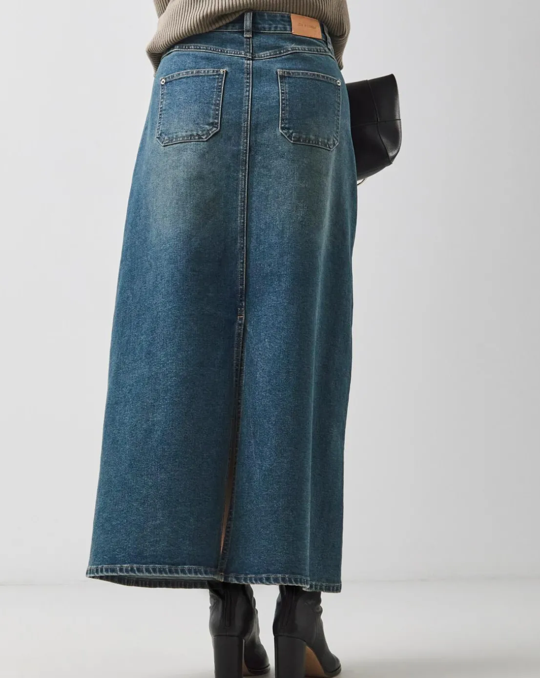 Western Blue Utility Full Denim Skirt