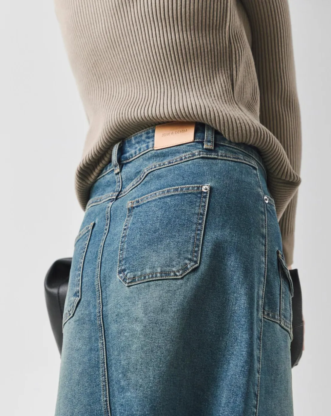 Western Blue Utility Full Denim Skirt