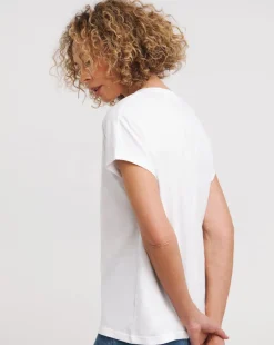 White Basic V-Neck Short Sleeve T-Shirt