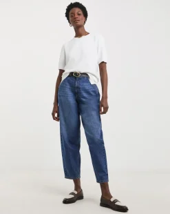 White Crew Neck Short Puff Sleeve Jumper