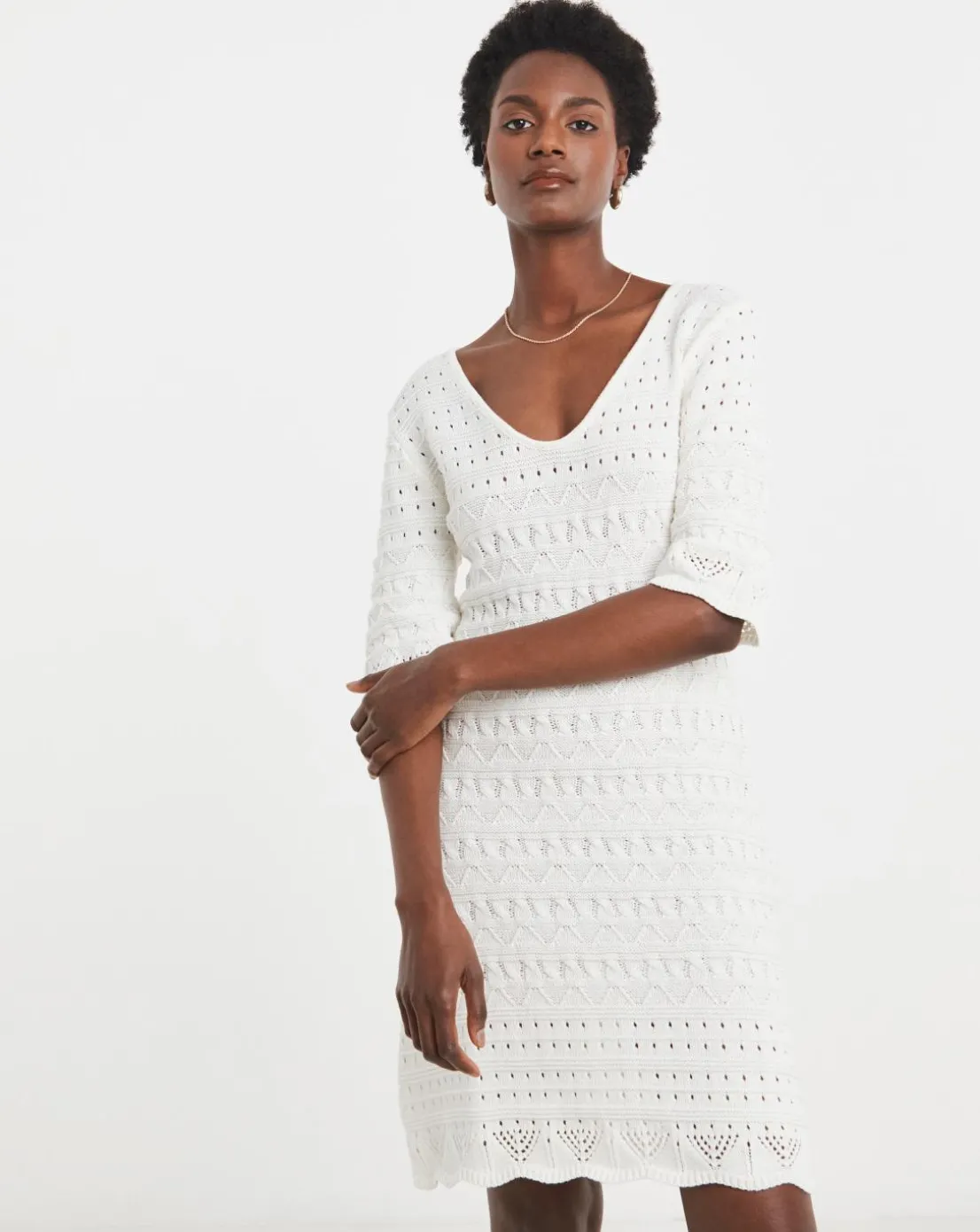 WHITE CROCHET DRESS
