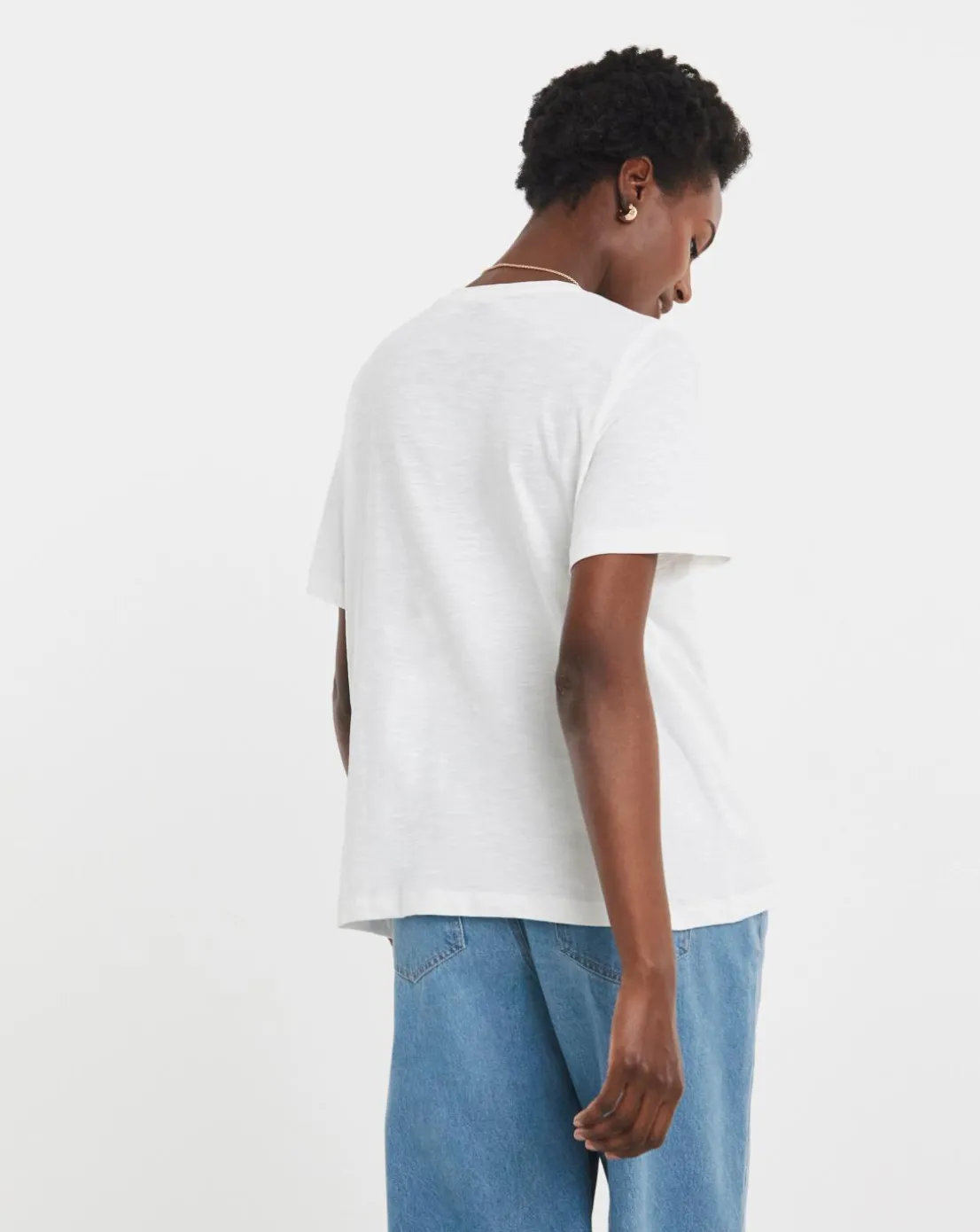 White Crochet Placement T-shirt