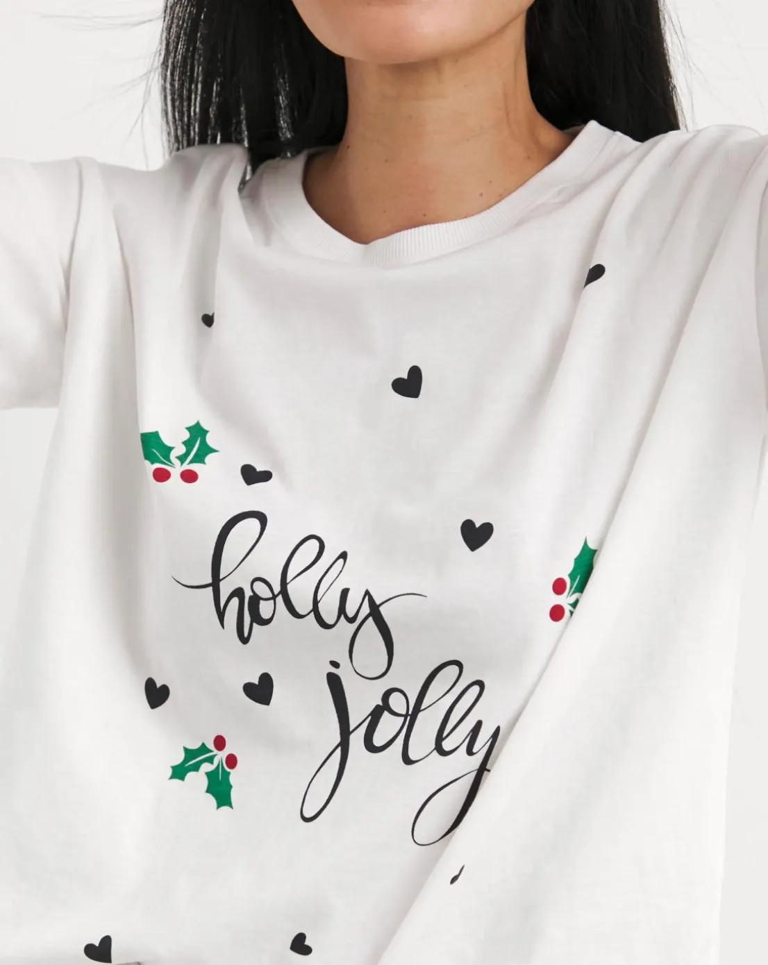 White Holly Jolly Christmas T-Shirt
