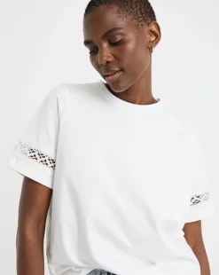 White Lace Insert T-shirt