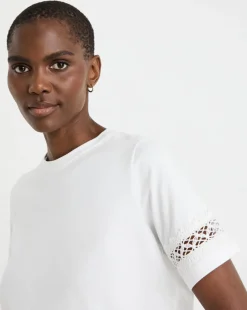 White Lace Insert T-shirt